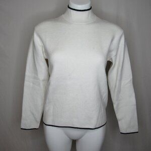 Anthropologie White LIZZIE Mock Neck Knit Sweater Women's XS XSmall